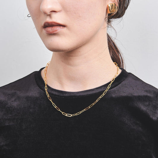 オーバルパヴェ チェーンネックレス