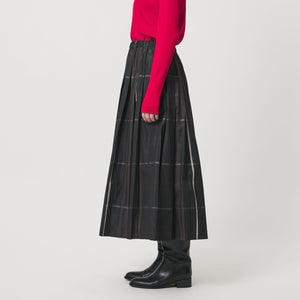 チェック タフタ プリーツスカート