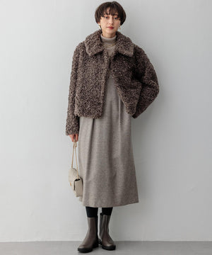 ウーステッドウール リブタートルネック ニット