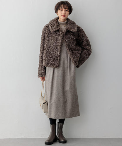 ウーステッドウール リブタートルネック ニット