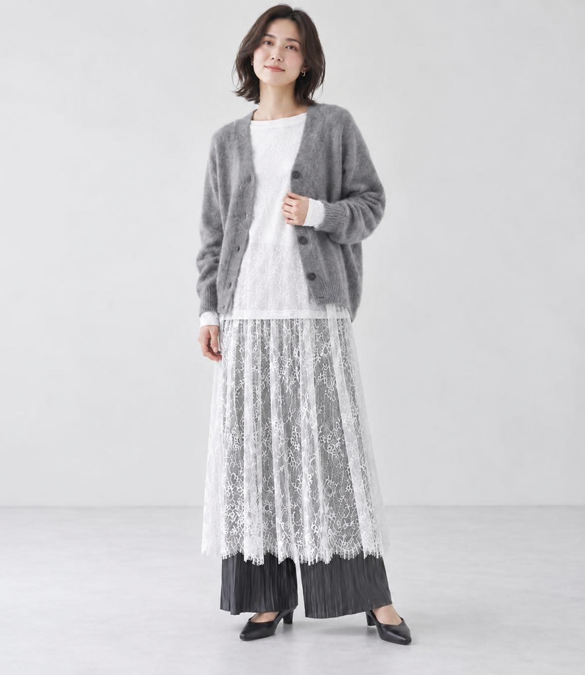 レースドッキングワンピース