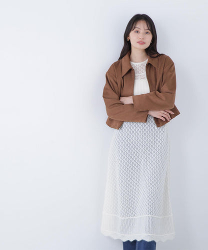 ステンカラーフェイクスエードブルゾン