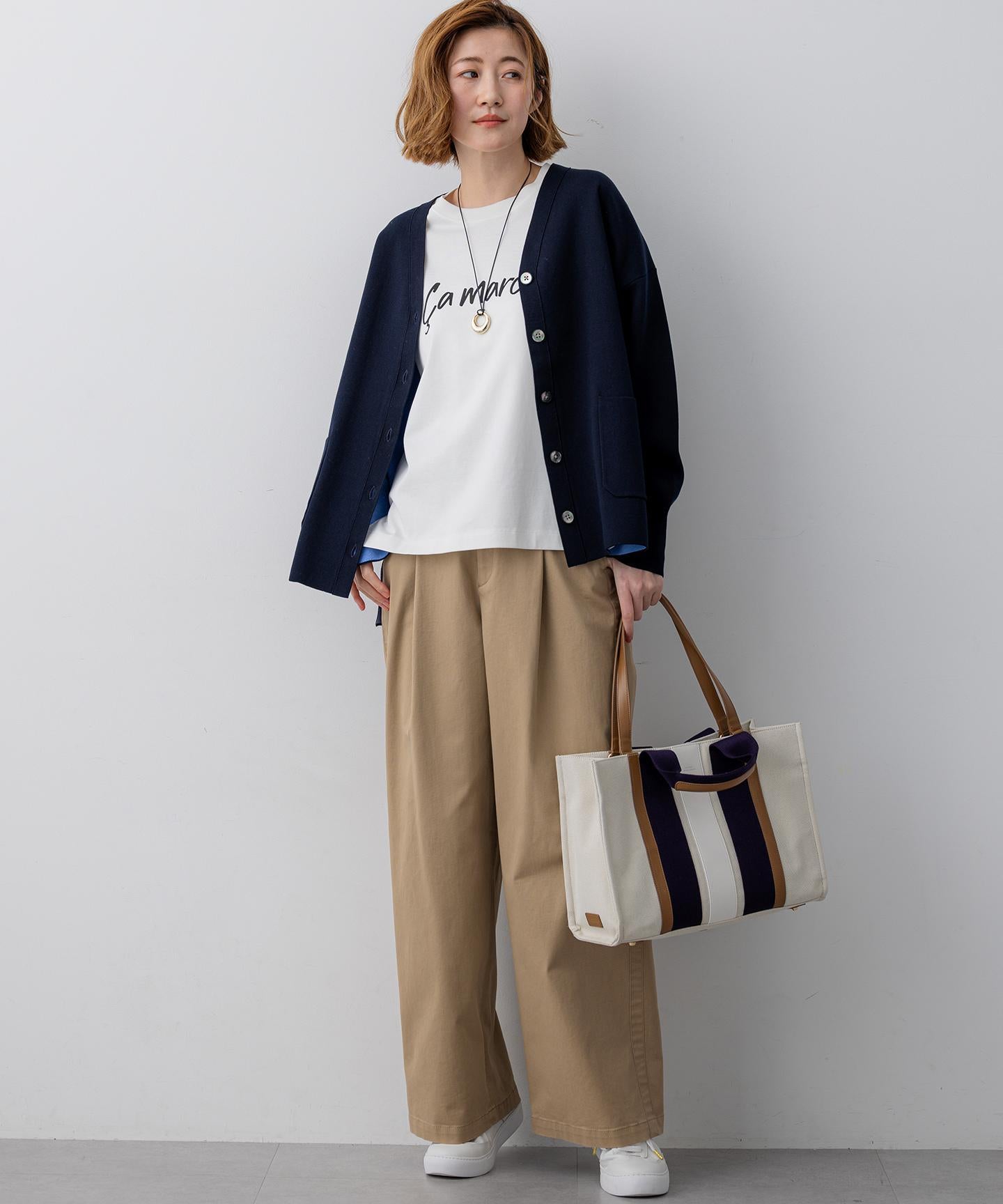 ストライプキャンバス トートバッグ