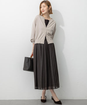 ヴィスコースストレッチ Vネック ニットカーディガン