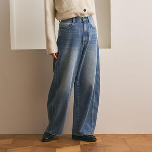 コットンデニム カーブパンツ