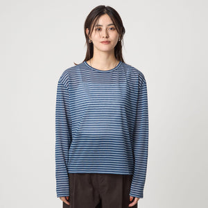 シアー マルチボーダー ロングスリーブ Tシャツ