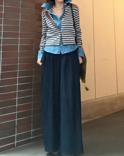 ボーダーカーディガン