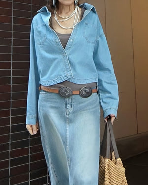 アシメアレンジデニムシャツジャケット