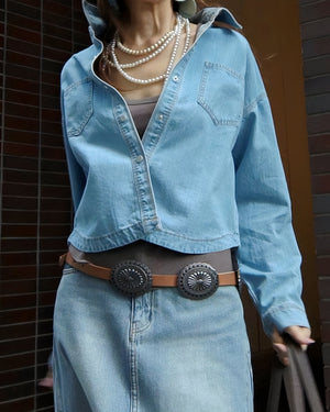 アシメアレンジデニムシャツジャケット