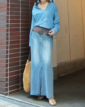 アシメアレンジデニムシャツジャケット