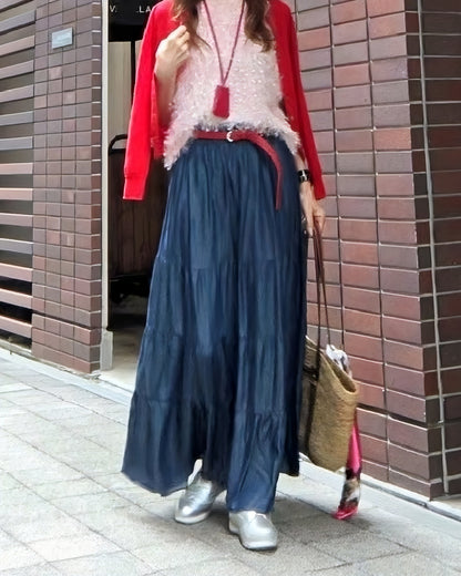 デニムティアードロングスカート