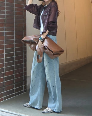 ペイントワイドハンサムデニムパンツ
