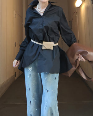 バックスリットボクシーシャツ