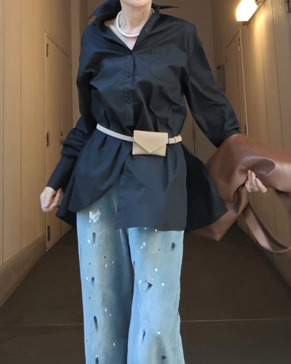バックスリットボクシーシャツ