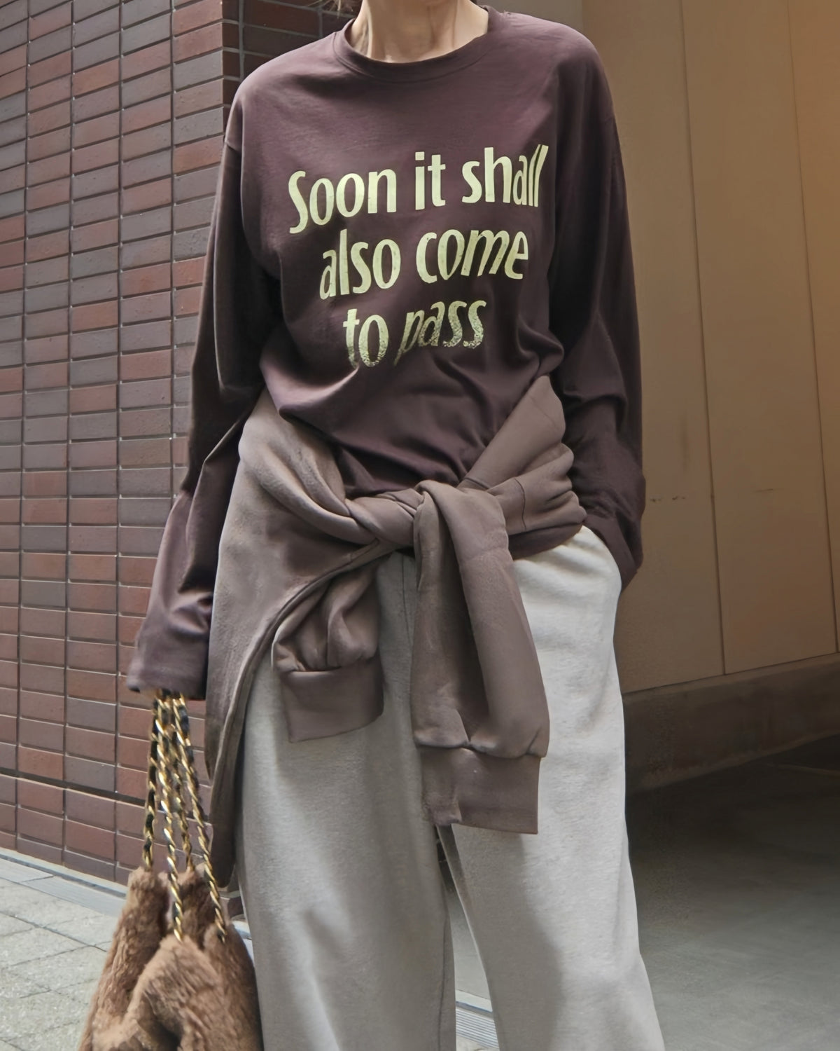 メッセージロゴオーバーサイズロンT