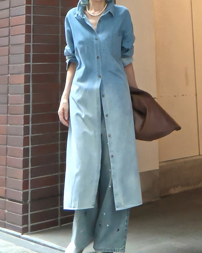 グラデーションデニムワンピース
