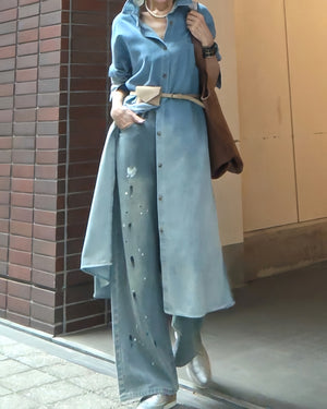 グラデーションデニムワンピース