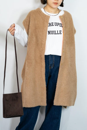 バイカラーテープシャギーニットベスト