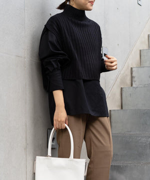 ワイドリブハイネックショートベスト