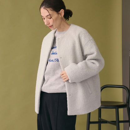 ブークレ ノーカラーブルゾン