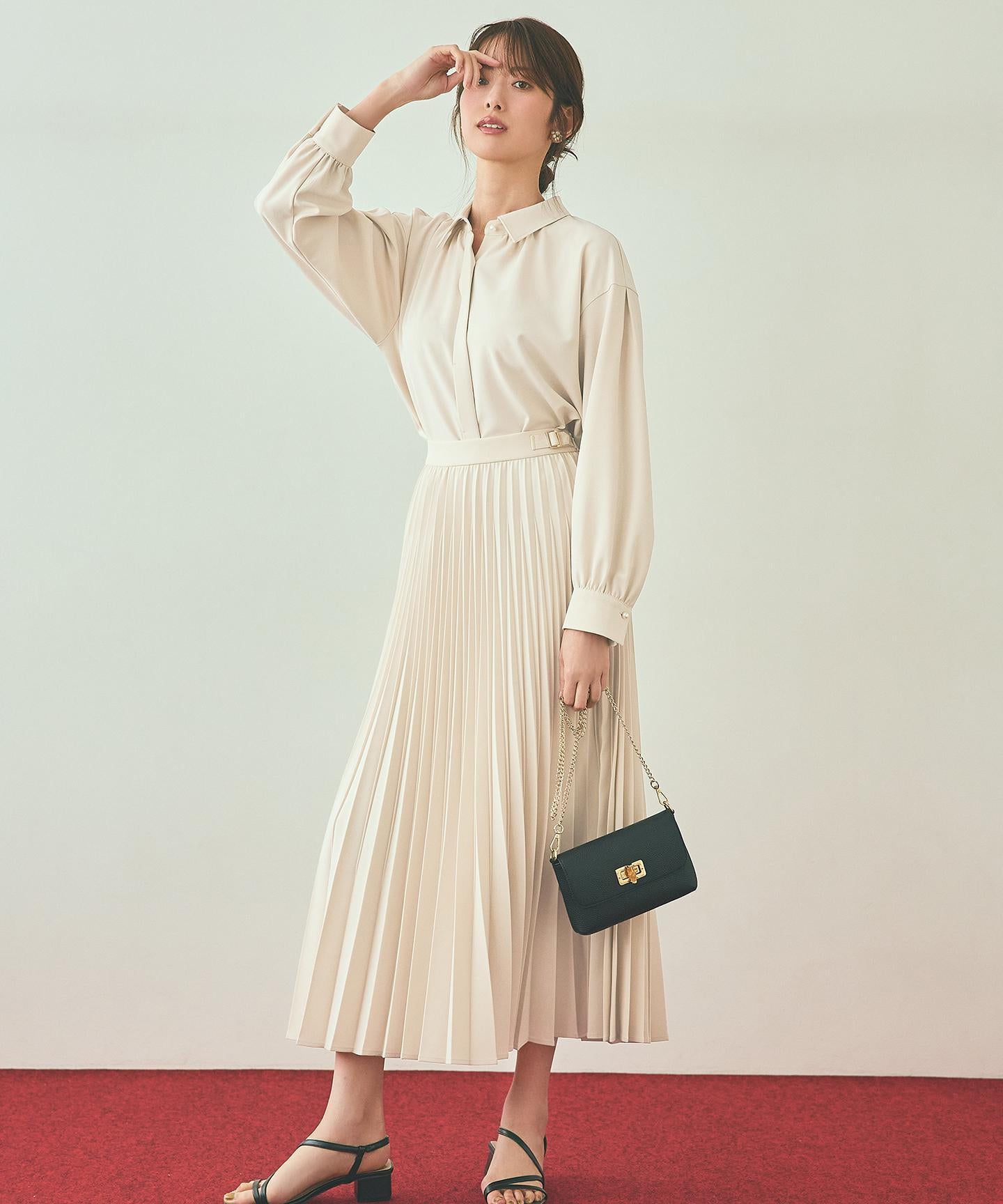 ウーステッドエステル  プリーツスカート