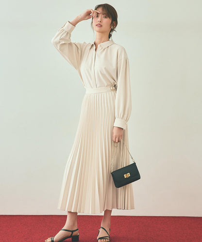 ウーステッドエステル  プリーツスカート