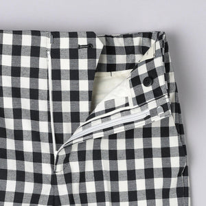 シャイニー ギンガムチェック パンツ