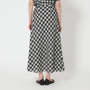 メッシュ ナロー フレア チェック スカート