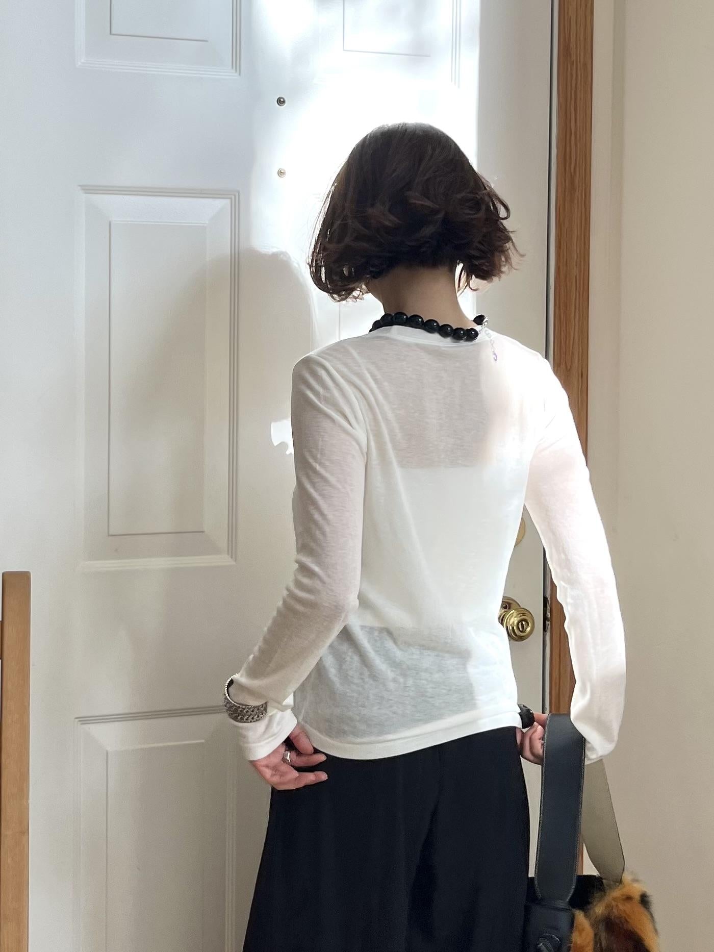 ウール混シアーTシャツ