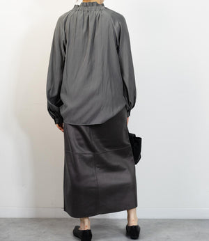 パウダーサテンボウタイブラウス