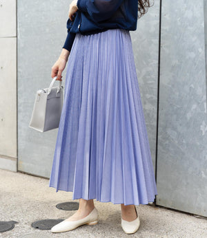 ストライププリーツフレアスカート