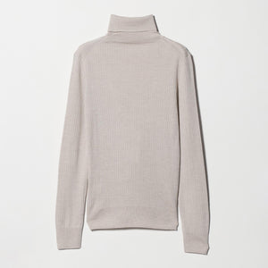 リブ タートルネック ニット