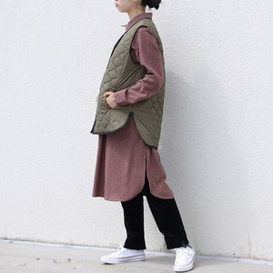 キルティングロングベスト