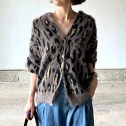 アンゴラレオパードカーディガン – &DROBE (アンドローブ)