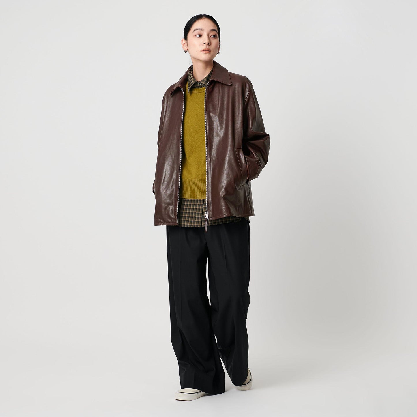 シープレザー フロントジップ ジャケット