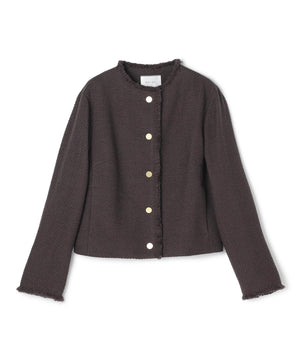 MULLIN / ウールツイードメタルボタンノーカラージャケット