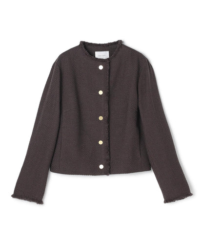 MULLIN / ウールツイードメタルボタンノーカラージャケット