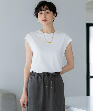 コンパクトヤーン フレンチスリーブ Tシャツ