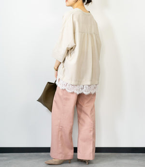 レースドッキングスキッパーブラウス