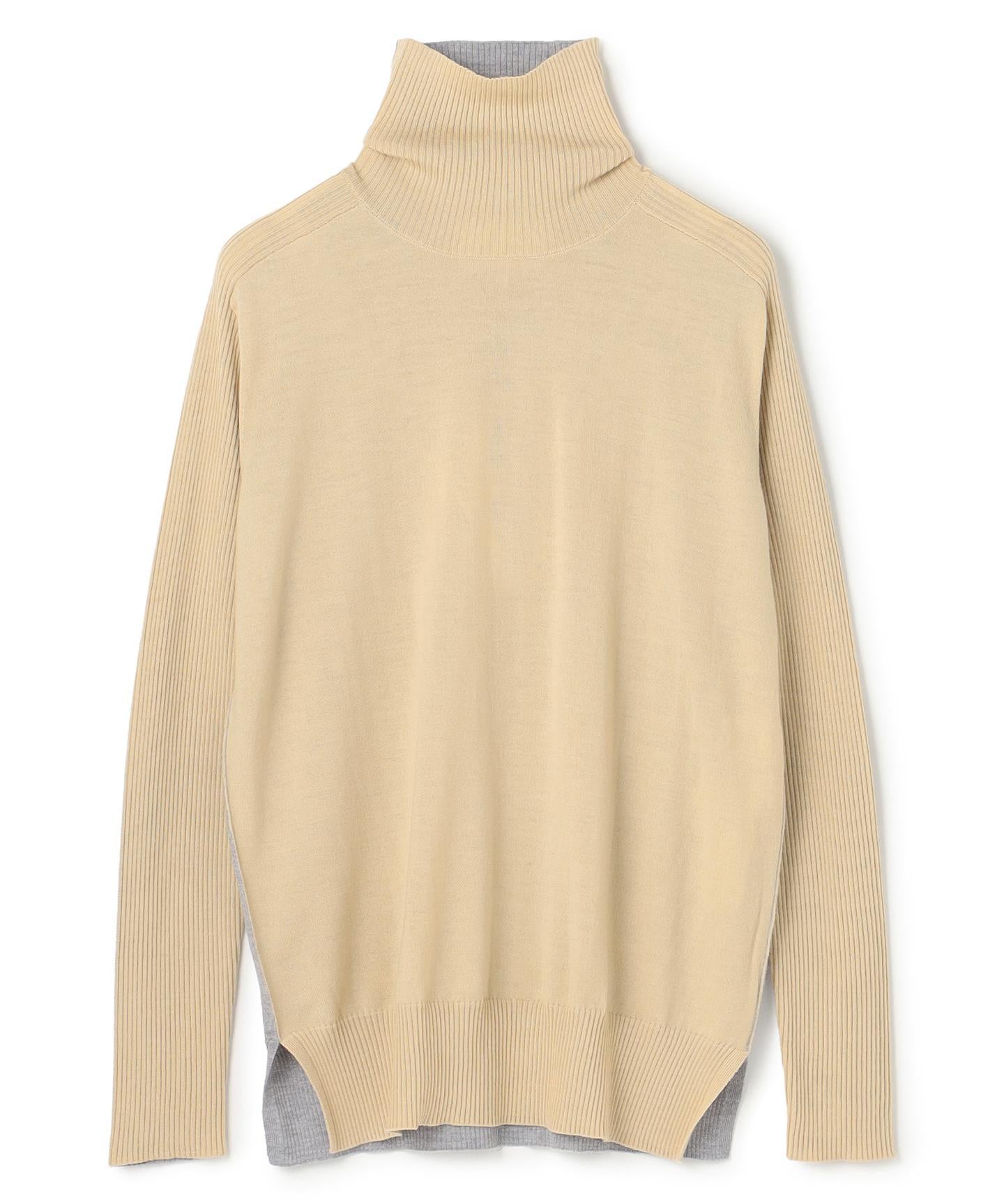 LA MONNAIE / バイカラーウールタートルニット