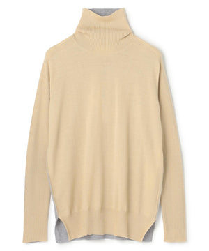 LA MONNAIE / バイカラーウールタートルニット