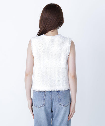 ツイーディーニットジレ