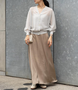 シャープネックシアーカーディガン