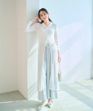 ナローリボンイージーワイドパンツ