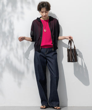 23区DENIM ストレッチ ワイドパンツ