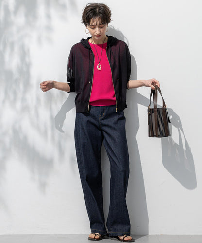 23区DENIM ストレッチ ワイドパンツ