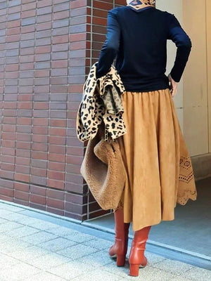 スエードパンチングスカート