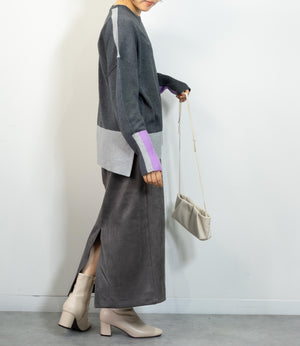 バイカラーボクシーニット