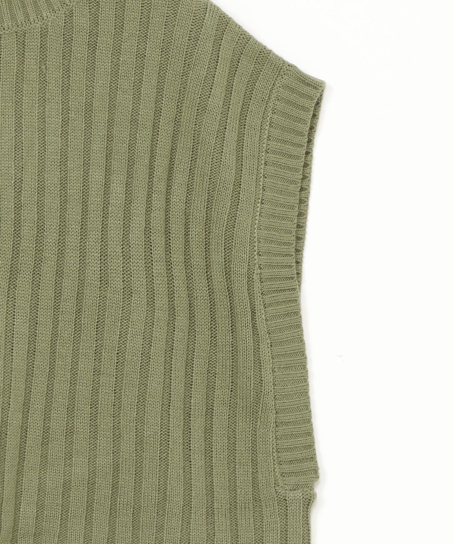 ワイドリブハイネックショートベスト