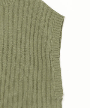 ワイドリブハイネックショートベスト